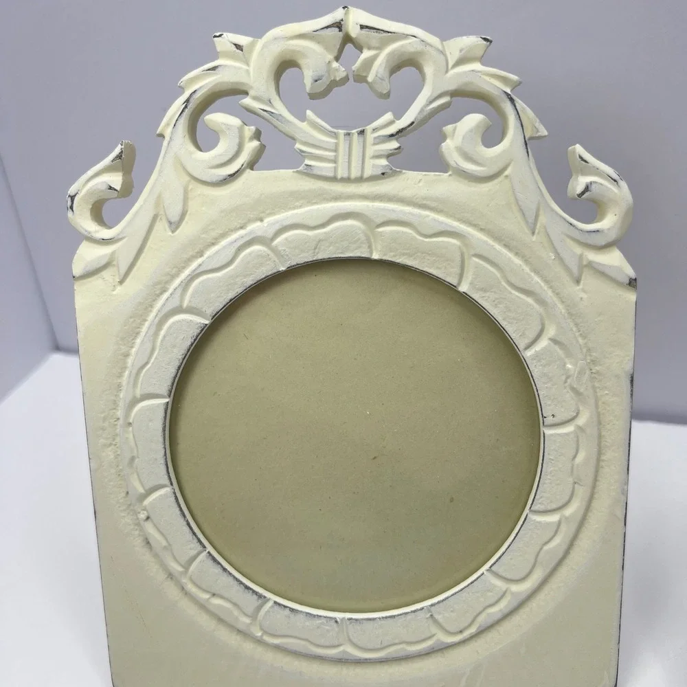 Vintage Ornate Cream Picture Frame Set of 2 Scrollwork Victorian Regency Shabby